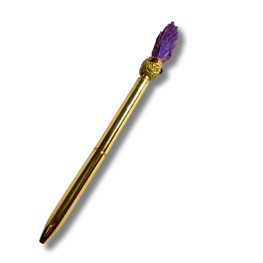 Titanium Aura Kyanite Gold Pen