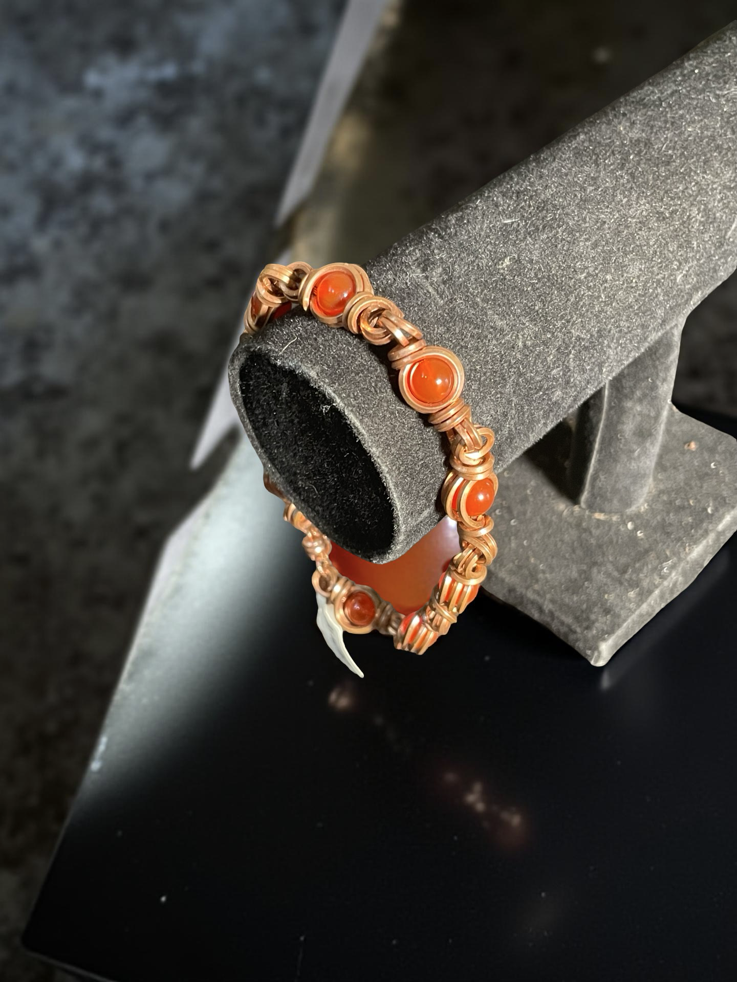 Carnelian Link Bracelet w/ Magnetic Clasp