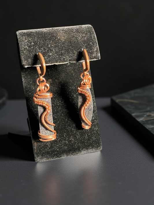 Druzy Black Onyx Dangling Earrings