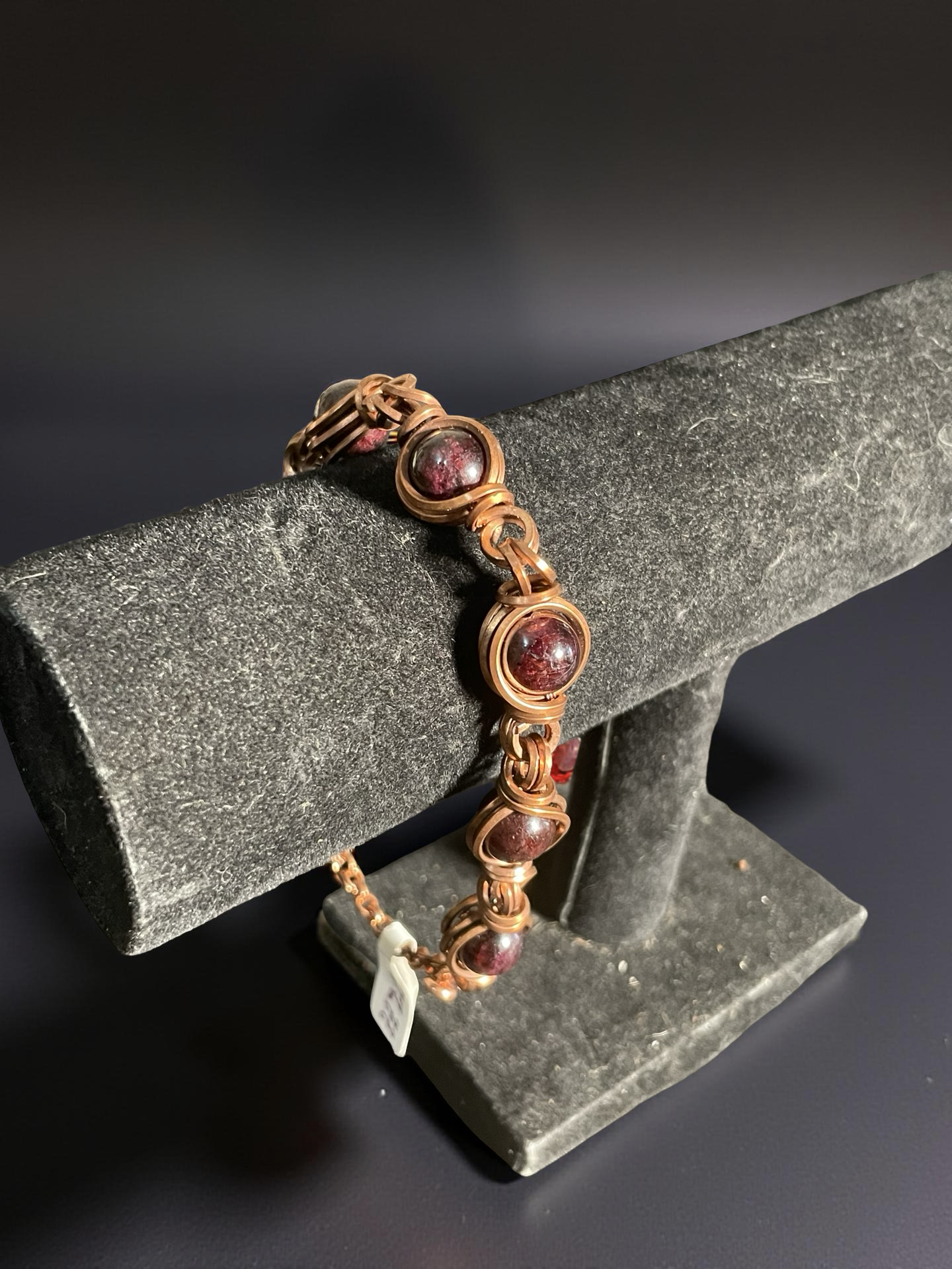 Garnet Link Bracelet w/ Magnetic Clasp