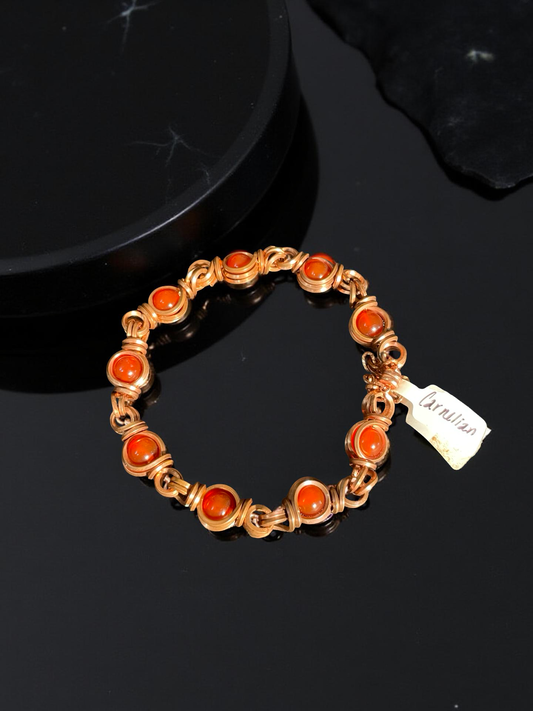Carnelian Link Bracelet w/ Magnetic Clasp